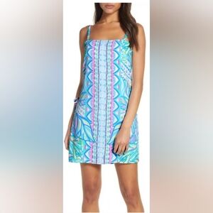Lilly Pulitzer Blue, Aqua & Pink Printed Sleeveless Romper